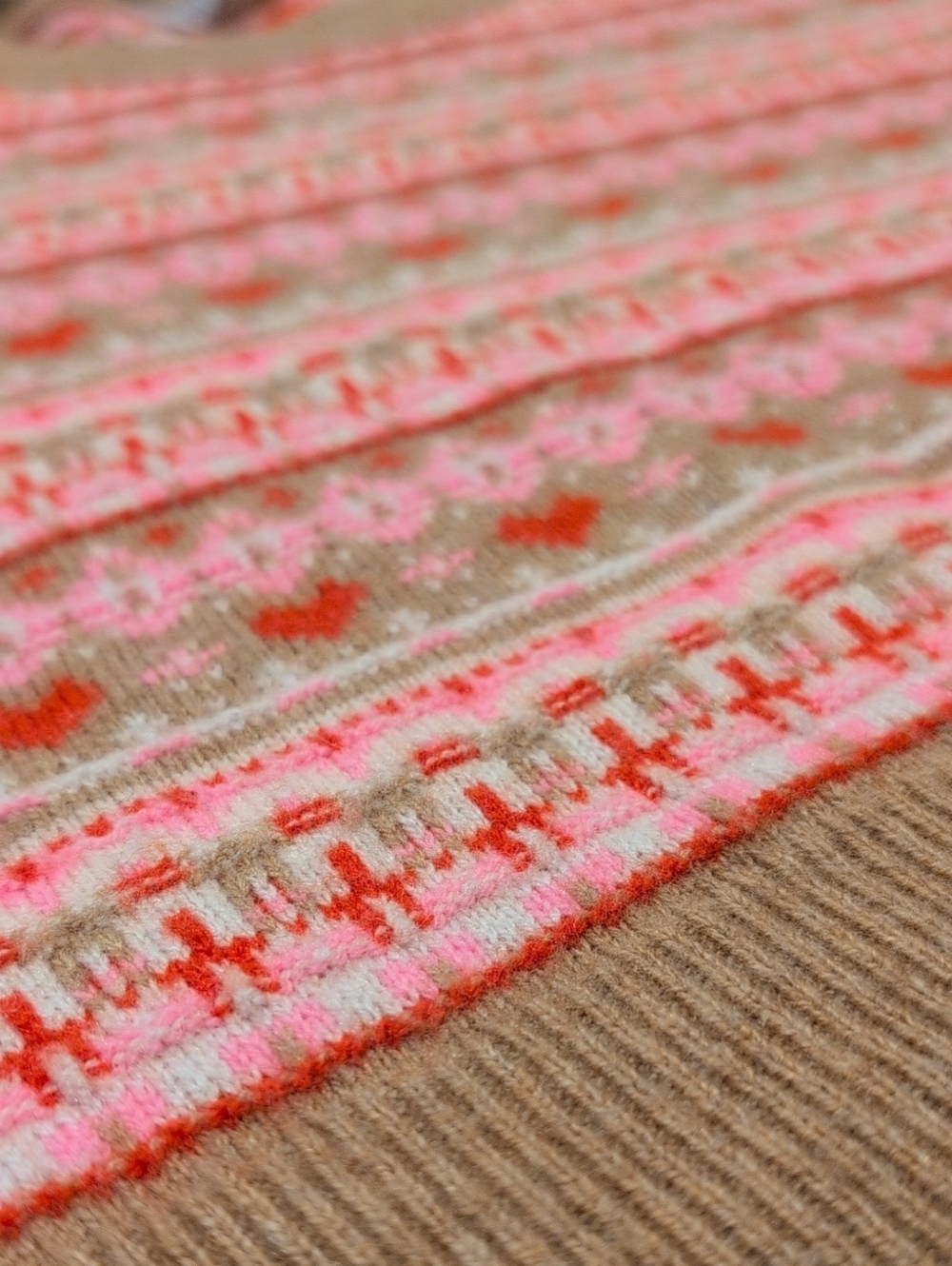 J. Crew Shrunken Fair Isle Heart Sweater Wool Blend - Picture 7 of 7